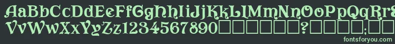 フォントVivala – 黒い背景に緑の文字