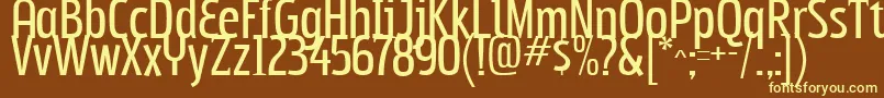 Subpear-fontti – keltaiset fontit ruskealla taustalla