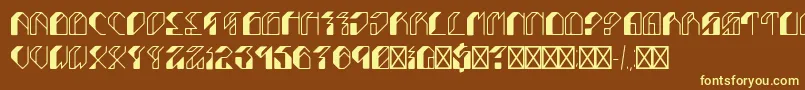Leptoc-fontti – keltaiset fontit ruskealla taustalla