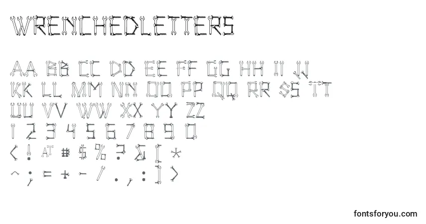 Wrenchedletters Font – alphabet, numbers, special characters