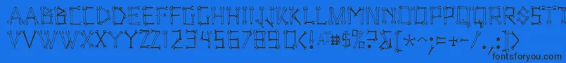 Wrenchedletters Font – Black Fonts on Blue Background