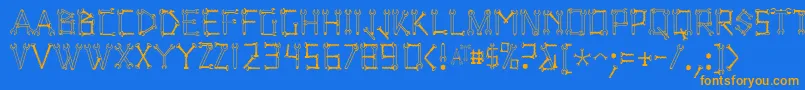 fuente Wrenchedletters – Fuentes Naranjas Sobre Fondo Azul