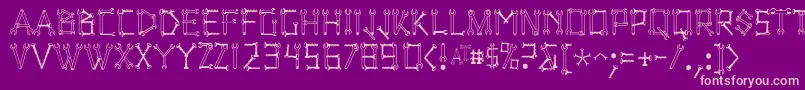 Czcionka Wrenchedletters – różowe czcionki na fioletowym tle