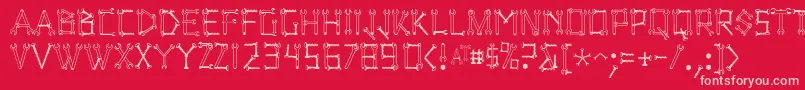 Wrenchedletters Font – Pink Fonts on Red Background