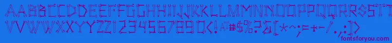 Wrenchedletters Font – Purple Fonts on Blue Background