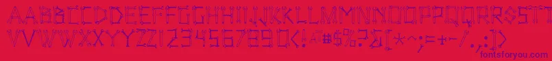 Wrenchedletters Font – Purple Fonts on Red Background