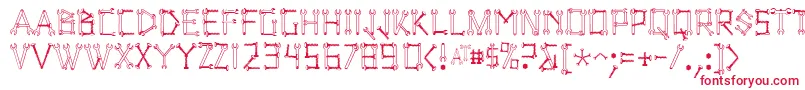 Wrenchedletters Font – Red Fonts on White Background