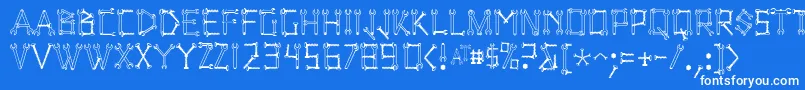 Wrenchedletters Font – White Fonts on Blue Background