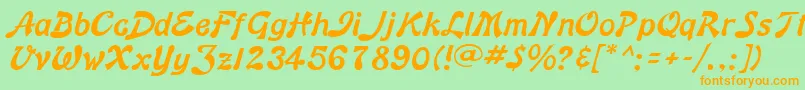 BannerNormal Font – Orange Fonts on Green Background