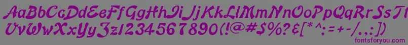 BannerNormal Font – Purple Fonts on Gray Background