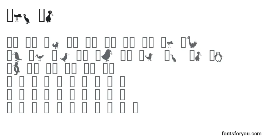 Шрифт Birds – алфавит, цифры, специальные символы