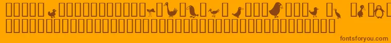 Czcionka Birds – brązowe czcionki na pomarańczowym tle