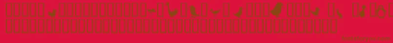 Birds Font – Brown Fonts on Red Background
