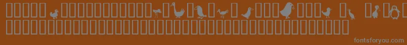 Birds Font – Gray Fonts on Brown Background