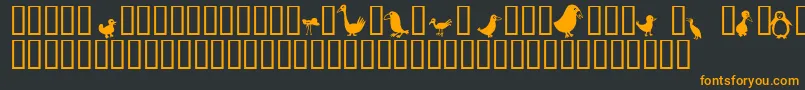 Birds Font – Orange Fonts on Black Background