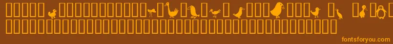 Birds Font – Orange Fonts on Brown Background