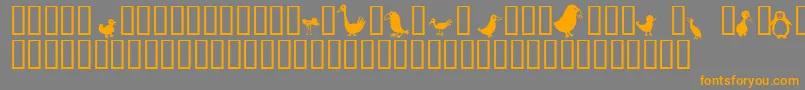 Birds Font – Orange Fonts on Gray Background