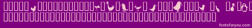 Birds Font – Pink Fonts on Purple Background