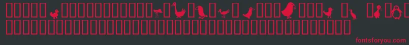 Birds Font – Red Fonts on Black Background