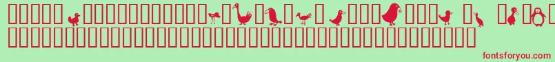 Birds Font – Red Fonts on Green Background