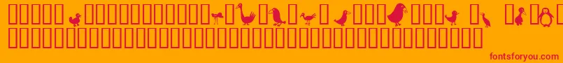 Birds Font – Red Fonts on Orange Background