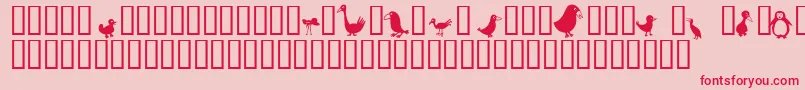 Birds Font – Red Fonts on Pink Background
