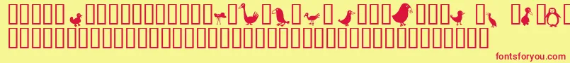 fuente Birds – Fuentes Rojas Sobre Fondo Amarillo