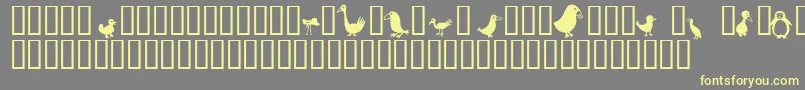 Birds Font – Yellow Fonts on Gray Background