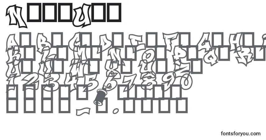Czcionka NextUps – alfabet, cyfry, specjalne znaki