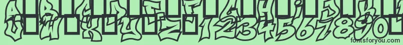 NextUps Font – Black Fonts on Green Background