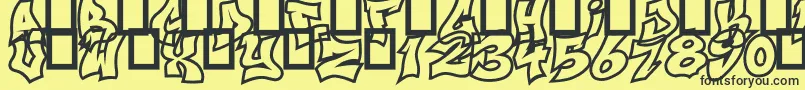 フォントNextUps – 黒い文字の黄色い背景