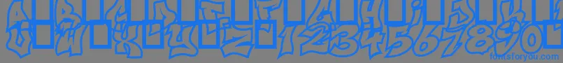 フォントNextUps – 灰色の背景に青い文字