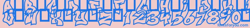 フォントNextUps – ピンクの背景に青い文字