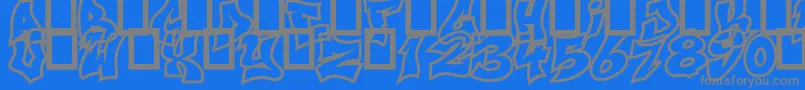 Czcionka NextUps – szare czcionki na niebieskim tle