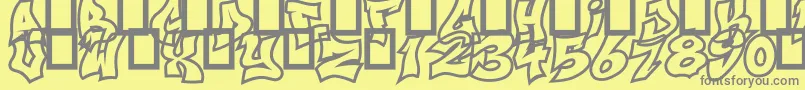 NextUps-Schriftart – Graue Schriften auf gelbem Hintergrund