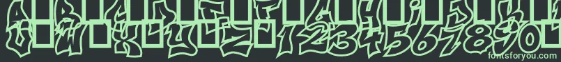 NextUps-fontti – vihreät fontit mustalla taustalla