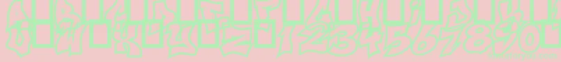 NextUps Font – Green Fonts on Pink Background