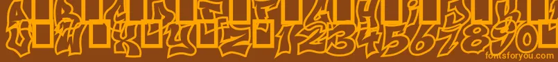 NextUps Font – Orange Fonts on Brown Background