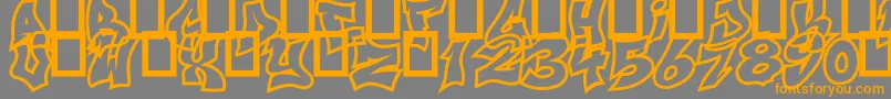 NextUps-Schriftart – Orangefarbene Schriften auf grauem Hintergrund