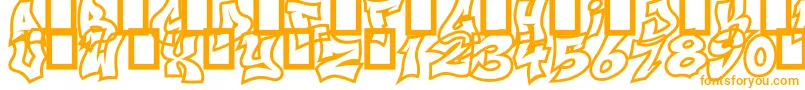 NextUps-Schriftart – Orangefarbene Schriften auf weißem Hintergrund