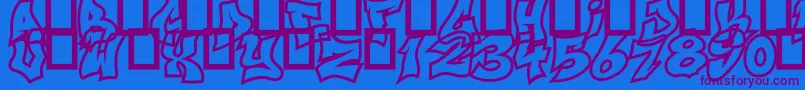 NextUps Font – Purple Fonts on Blue Background