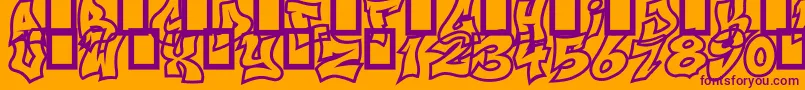 フォントNextUps – オレンジの背景に紫のフォント