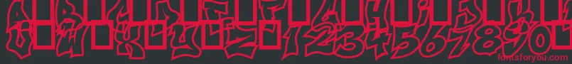 NextUps-Schriftart – Rote Schriften auf schwarzem Hintergrund