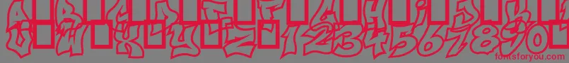 フォントNextUps – 赤い文字の灰色の背景