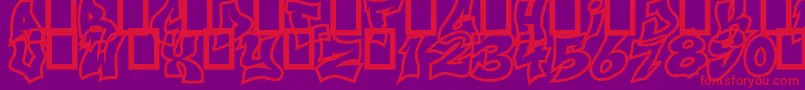NextUps-fontti – punaiset fontit violetilla taustalla