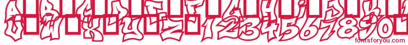 NextUps-Schriftart – Rote Schriften auf weißem Hintergrund