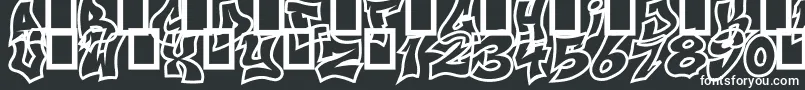 NextUps-Schriftart – Weiße Schriften auf schwarzem Hintergrund