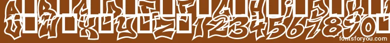 フォントNextUps – 茶色の背景に白い文字