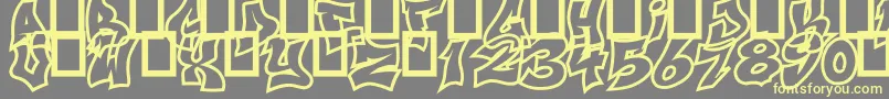 NextUps-Schriftart – Gelbe Schriften auf grauem Hintergrund