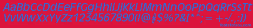 AntiqueOliveРљСѓСЂСЃРёРІ Font – Blue Fonts on Red Background